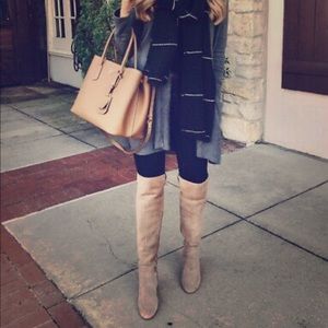 Franco Sarto Over the knee Suede Boots- sand.